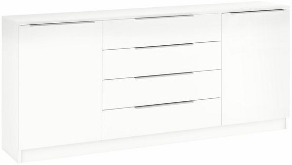 borchardt Möbel Kommode Oliva, Kommode mit Metallgriffen, Modernes Sideboard mit 2 Türen und 4 Schubkästen, Breite 166 cm