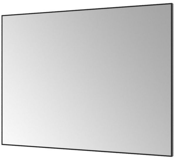AQUABATOS Spiegel Wandspiegel mit Schwarzem Alurahmen Badezimmer 80x60 cm, vertikal oder horizontal montierbar,Slim-Design