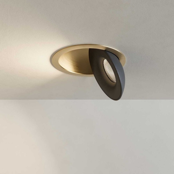 s.luce Santa Deep LED-Einbaustrahler schwenkbar & dimmbar Gold, Schwarz