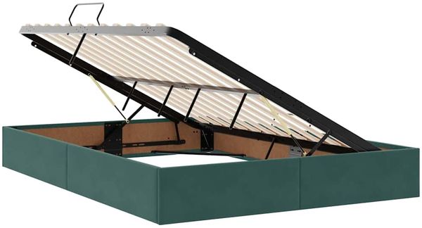 vidaXL LED-Speicherbett mit Matratze Dunkelgrün 140 x 200 cm Samt 3371520 Bild 7