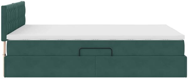 vidaXL LED-Speicherbett mit Matratze Dunkelgrün 140 x 200 cm Samt 3371520 Bild 11
