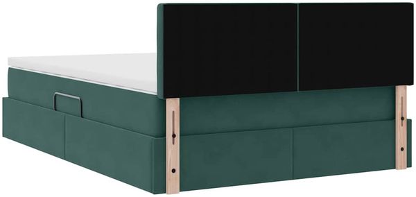 vidaXL LED-Speicherbett mit Matratze Dunkelgrün 140 x 200 cm Samt 3371520 Bild 12