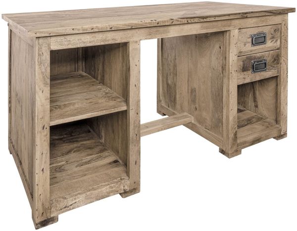 Schreibtisch Mango 140x80x76 whitewash lackiert RAILWAY #361