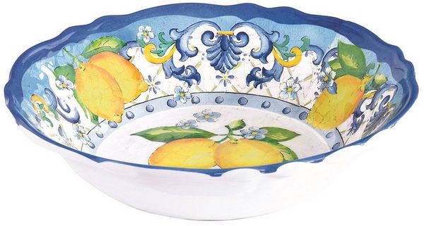 EasyLife Suppenteller Sorrento, Spülmaschinengeeignet, Mehrfarbig, Zitronen, H: 5cm