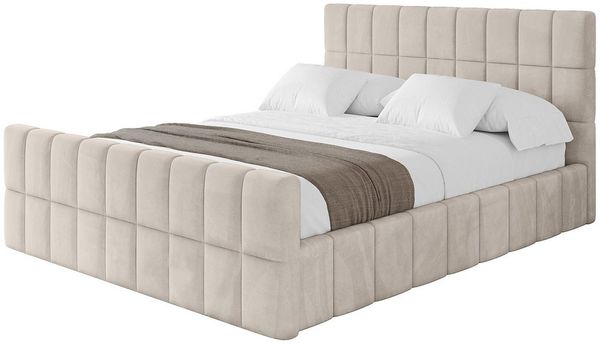 ALTDECOR Polsterbett AMEA-Z (Polsterbett mit Bettkasten und Lattenrost, Boxbett ohne Matratze), Doppelbett mit Stauraum, Bett mit Kopfteil