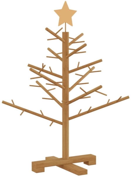 vidaXL Holz Weihnachtsbaum mit Ständer Braun 75 cm Massivholz Kiefer 42018059