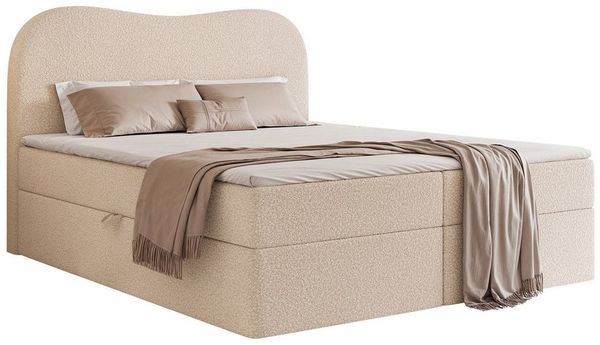 yourhouse24 Boxbett Designer Kontinentalbett NUAGE mit Stauraum (Bett mit Bettkasten und Topper), inkl. Bettkasten und Topper