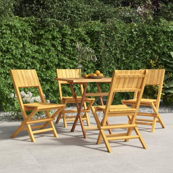 vidaXL Gartenstühle 4 Stk. Klappbar 47x61x90 cm Massivholz Teak 3155058