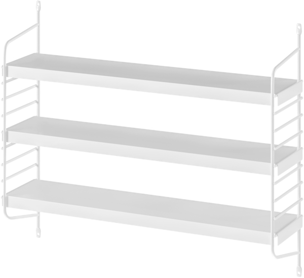 skølm 'Mimir' Wandregal, mit 3 höhenverstellbaren Regalböden, Metall, 50x60x15 cm, weiß