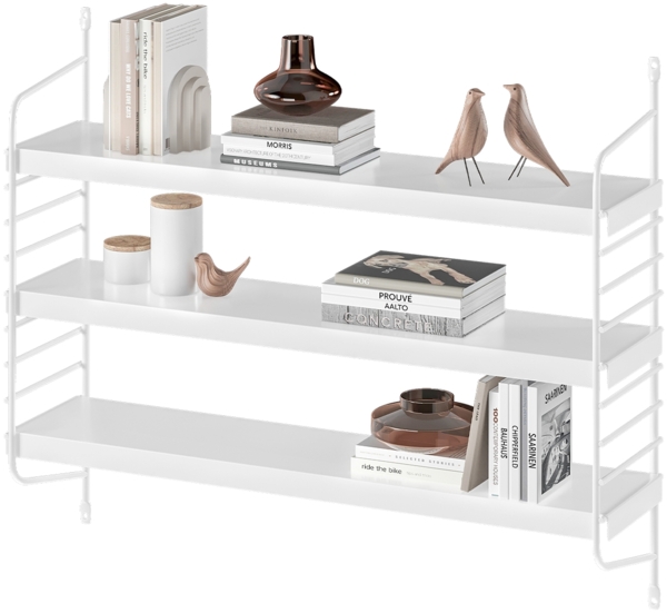 skølm 'Mimir' Wandregal, mit 3 höhenverstellbaren Regalböden, Metall, 50x60x15 cm, weiß