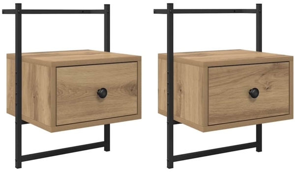 vidaXL Nachttisch 2 pcs Artisan-Eiche 35 x 30 x 51 cm Holzwerkstoff 882166