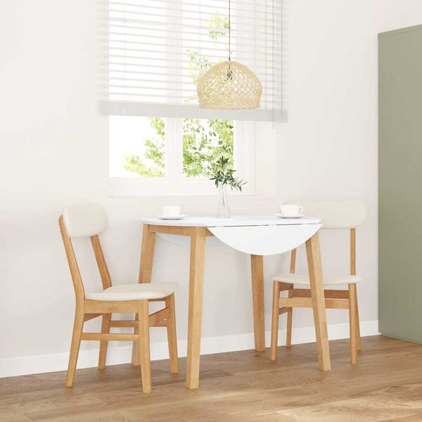 vidaXL Esszimmerstühle mit Kissen 2 Stk. Massivholz Gummibaum 4102437