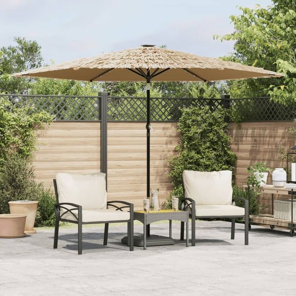 vidaXL Sonnenschirm mit LED und Stahlmast Braun 288x288x225 cm 4005121