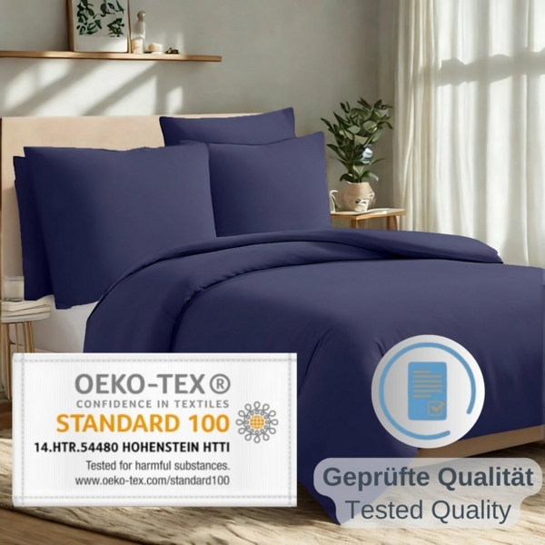 Komfortec Bettwäsche Premium, 135 x 200 bis 220 x 240 cm, 6 verschiedene Größen zur Auswahl, gebürstet 100% Mikrofaser, 3 teilig, Superweiches Bettwäsche-Set, Knitterfrei, Atmungsaktiv