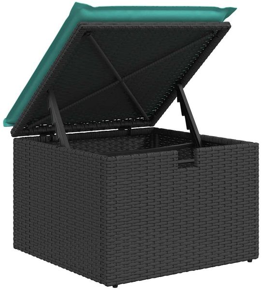 vidaXL 6-tlg. Garten-Sofagarnitur mit Kissen Schwarz Poly Rattan 3325683 Bild 10