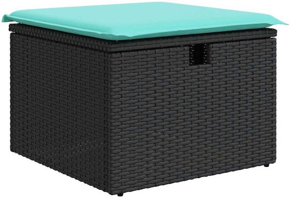 vidaXL 6-tlg. Garten-Sofagarnitur mit Kissen Schwarz Poly Rattan 3325683 Bild 6