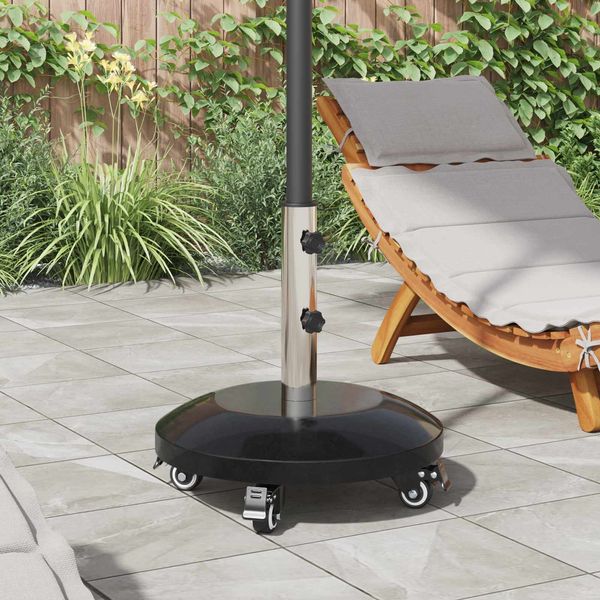 vidaXL Granit-Sonnenschirmständer mit Rollen für 40-50 mm Mast 29 kg Schwarz 42034377