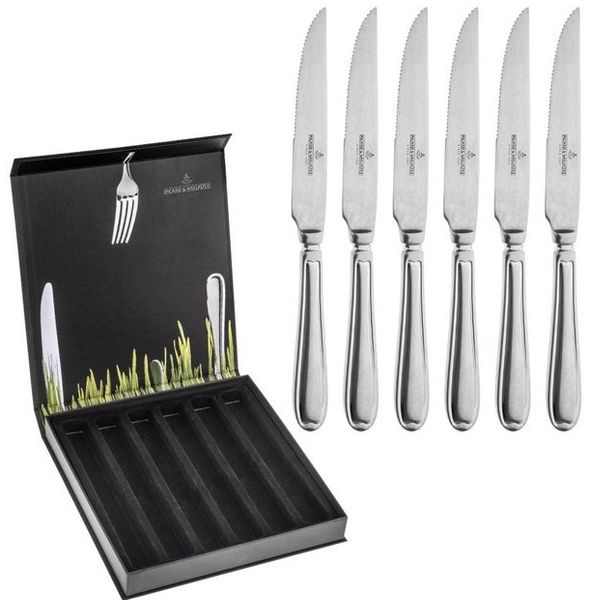 Picard & Wielpütz Solingen Steakmesser Landhaus Vintage, im Geschenkkarton (6 Stück), praktisches Steakmesser-Set