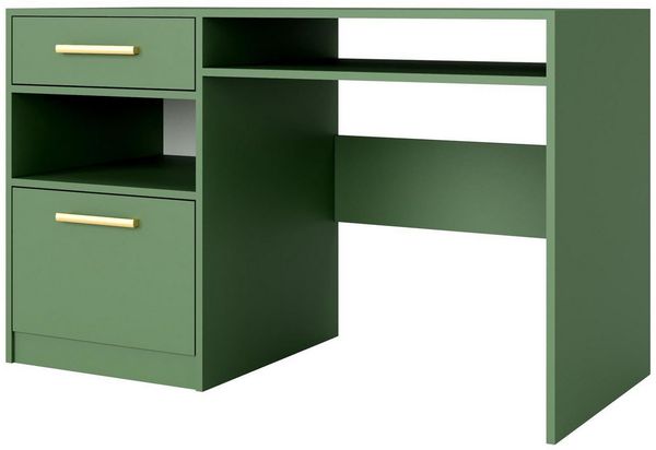 Compleo Schreibtisch mit Schublade und Tür, goldene Elemente, ALEX II, glamour design