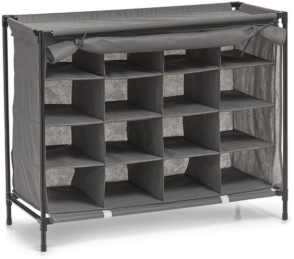 Textilschuh-Organizer, 16 Paar Schuhe - hellgrau, ZELLER