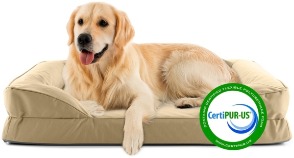 Lumaland Hundebett In-& Outdoor L 110 x 75 x 18 cm beige vakuumiert