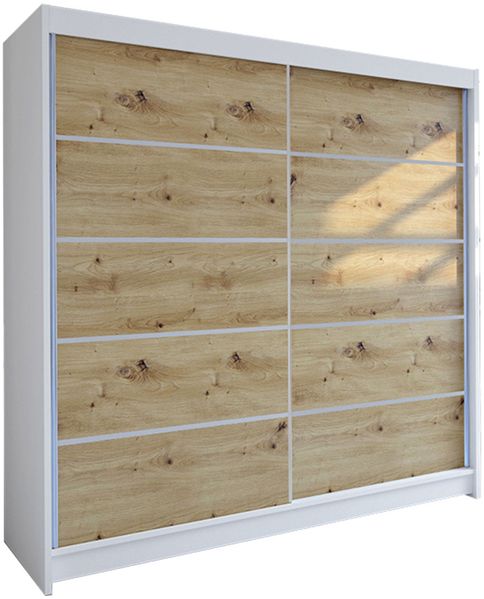 Kleiderschrank Talin IV, ohne Beleuchtung, Farbe: Weiß / Artisan Eiche