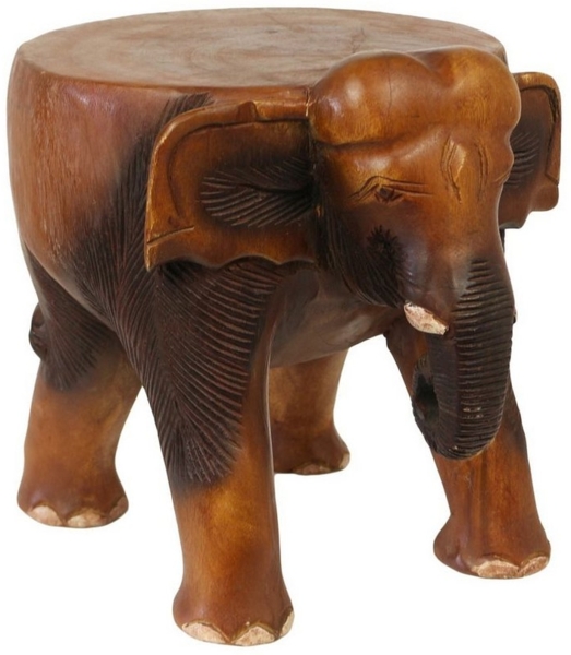 Oriental Galerie Blumenhocker Hocker aus Holz Elefant Mittel (1 St)