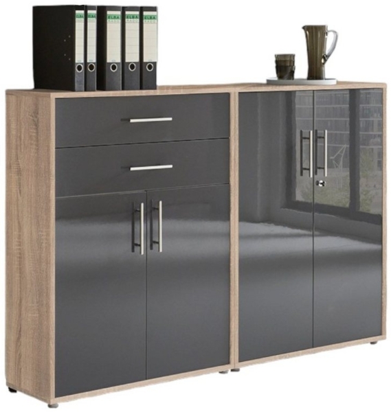 moebel-dich-auf Aktenschrank OFFICE EDITION (Set 12, abschließbar mit Metallgriffen) Made in Germany