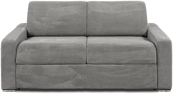 Vente-unique - CALITO Sofa SamtStoff Grau - B 223 cm94 cm x H 97 cm x L 194 cm
