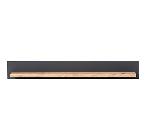 Lomadox Wandregal CESENA-61, Wandboard Landhaus in anthrazit mit Wotan Eiche Nb, 150/20/20 cm