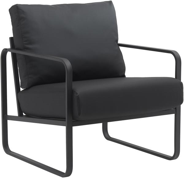 CLP Lounger Manea mit Metallgestell,schwarz Kunstleder