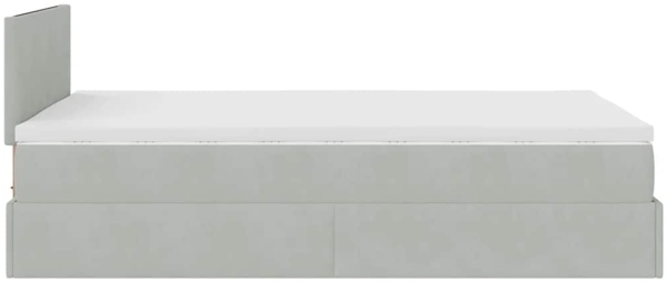 vidaXL Ottoman-Bett mit Matratze Hellgrau 120x200 cm Samt 3311693 Bild 7