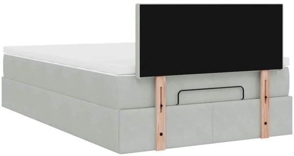 vidaXL Ottoman-Bett mit Matratze Hellgrau 120x200 cm Samt 3311693 Bild 8