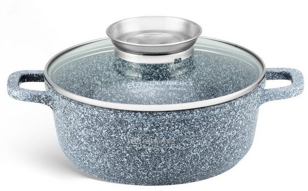 Edenberg Kochtopf Kleiner Topf, Soßentopf Glasdeckel, Aluguss Steinbeschichtung, Aluminiumguss, Keramik (sehr hochwertig, 2-tlg, Zeitloses Design des Topfsets. Eine ideale Geschenkidee)