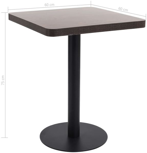 vidaXL Bistrotisch Dunkelbraun 60x60 cm MDF 286431 Bild 6