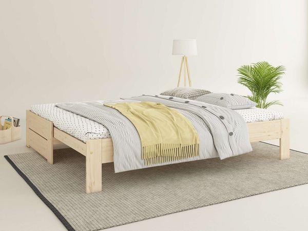OTTO home Massivholzbett Imme, ausziehbar 90cm-180cm, ideal für Schlafbesuch, mit Lattenrost (Liegefläche 2x 90x200cm), Massive Kiefer, Schubkasten optional, Belastbarkeit 180 KG