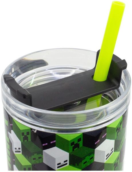 Minecraft XL Isolierbecher 920 ml mit Griff Deckel und Trinkhalm Bild 4