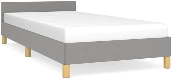Einzelbettgestell Design für Erwachsene ohne Matratze Hellgrau 100x200 cm Stoff d4890e