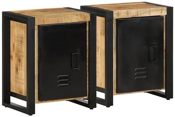 vidaXL Nachttische 2 Stk. Raues Mangoholz 4013564