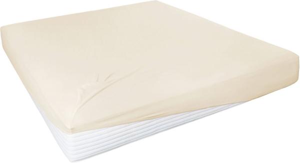 Hahn Haustextilien Elasthan-Feinjersey-Spannlaken Royal 140-160x200-220 cm ecru