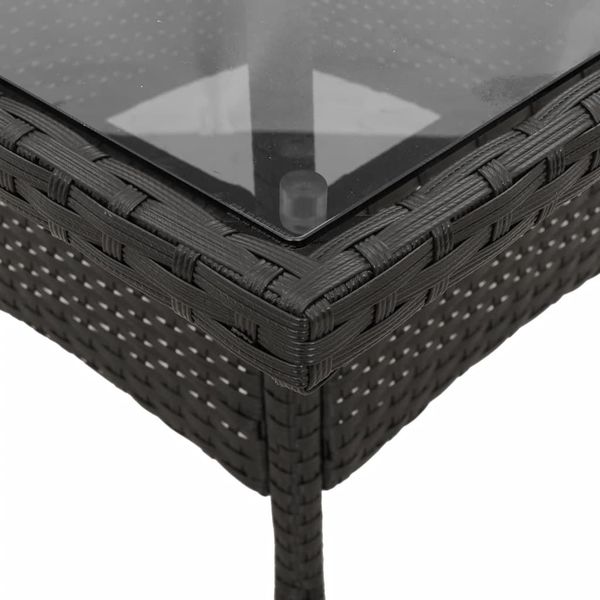vidaXL 3-tlg. Garten-Essgruppe mit Kissen Schwarz Poly Rattan Glas 3278599 Bild 6