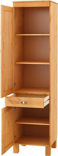 Home affaire Hochschrank Oslo 50 cm breit, in 2 Tiefen, 2 Türen, 1 Schublade, aus massiver Kiefer