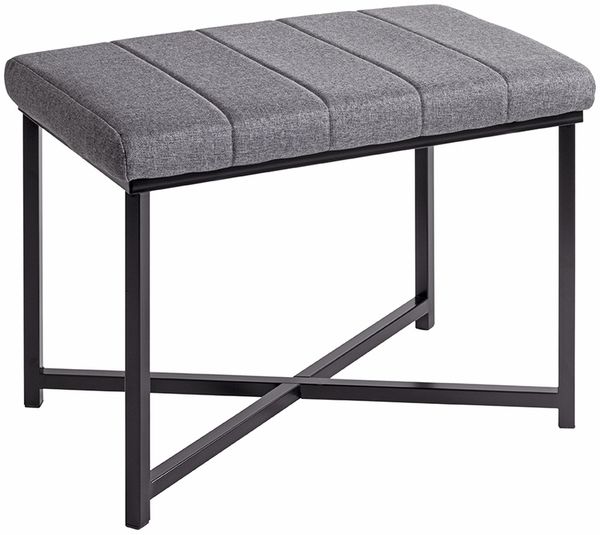 Sitzbank >59559< in grau, schwarz, Metall, Textilgewebe - 59x46x39cm (BxHxT)