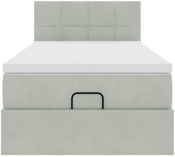 vidaXL Ottoman-Bett mit Matratze Hellgrau 80x200 cm Samt 3311735 Bild 6