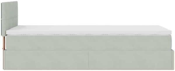 vidaXL Ottoman-Bett mit Matratze Hellgrau 80x200 cm Samt 3311735 Bild 9