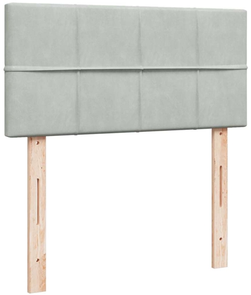 vidaXL Ottoman-Bett mit Matratze Hellgrau 80x200 cm Samt 3311735 Bild 8