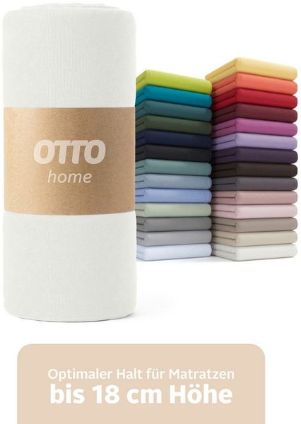 OTTO home Spannbettlaken PHYSALIS in BASIC und PREMIUM Qualität, 100% Baumwolle, Jersey (110 g/m), Gummizug: rundum, (2 Stück), für Matratzen bis 18 cm Höhe, Bettlaken, Spannbetttuch, pflegeleicht