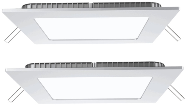 2er Set LED Einbau Panel, 1350 Lumen, Warmweiß, L 16 cm