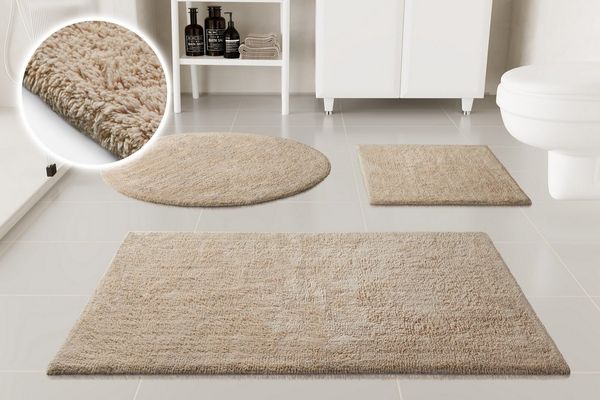 OTTO home Badematte Selenne, Höhe 20 mm, rutschhemmend beschichtet, fußbodenheizungsgeeignet, Baumwolle, rechteckig, Badteppich, getuftet, modern, Uni, antirutsch, flauschig, Baumwolle