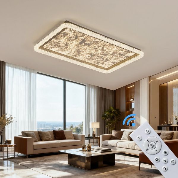 Eurotondisplay LED Deckenleuchte LED Deckenleuchte Fernbedienung Lichtfarbe/Helligkeit einstellbar, LED fest integriert, Warmweiß, Neutralweiß, Kaltweiß, Mit Fernbedienung Lichtfarbe- und Helligkeit einstellbar